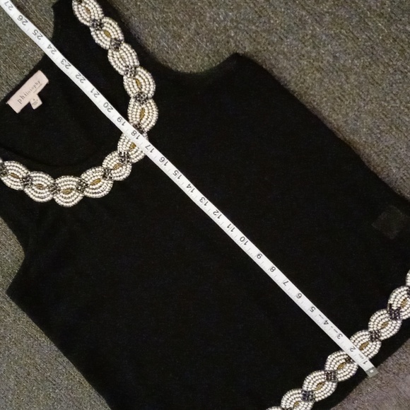 🖤Philosophy🖤 - Sheer Sleeveless Top w/Beaded Neck & Bottom - Picture 12 of 12